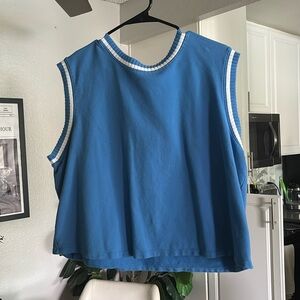 Oversized electric blue vest